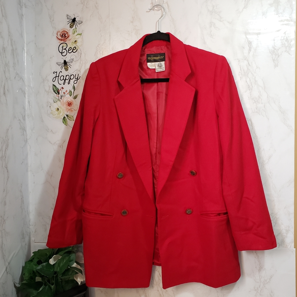 Requirements Red 100% Pure New Wool Blazer (10)